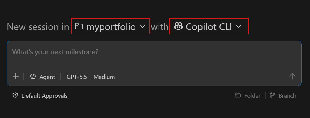 Screenshot of the workspace dropdown and Agent selection in the Agents window.
