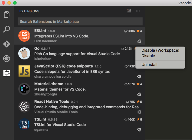 Disable Extension